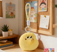 Porte-clés en peluche de dessin animé avec 26 lettres et cordon, pendentif pour sac d'école pour enfants, cadeau pour étudiants
