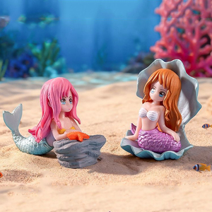 Cartoon Mini Mermaid Figurine <b>Miniatures</b> Cute Girl Charm Ornaments for Landscape Decorations DIY Accessories - Product Image 6