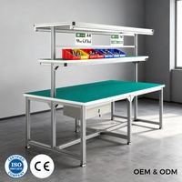 Table d'atelier industrielle Weizhi, banc de travail pour ligne de production, table d'assemblage avec éclairage