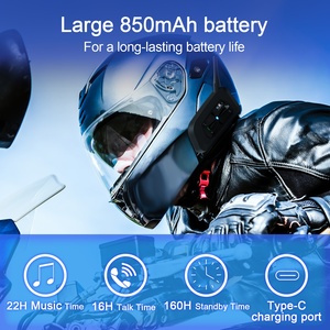 EJEAS V7 helm sepeda motor, interkom bluetooth 5.1 untuk helm sepeda motor tahan air - Product Image 2