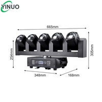 Yinuo Projecteur de scène à tête mobile Wash LED RGBW de haute qualité 5*40W+4*10W Y/W, compatible DMX512, pour KTV et clubs, avec fonction de balayage et stroboscope