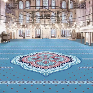 Muslim Prayer Mat/Carpet High Quality Cut Pile High Pile Polyester Tufted Home Use Wall to Wall Printed Mosque Carpet for Events - Product Image 1
