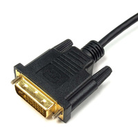 Cable DVI Chapado en Oro con Revestimiento de PVC, Conversor 1080P para Monitor de Computadora