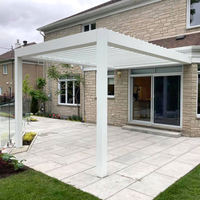 Pergola Électrique à Lames Orientables en Alliage d'Aluminium - Étanche et Isolée pour Jardin, Aménagement Paysager, Villa, Jardin de Loisirs et Cours Extérieures