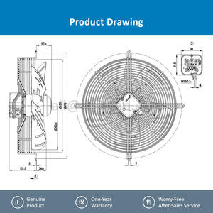 ebmpapst S4E400 8317072925 230V 50HZ 0.73A 1430RPM 160W IP44 Electric EC Axial Cooling <b>Fan</b> for <b>Air</b> <b>Conditioner</b> Condenser - Product Image 4