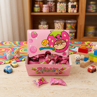 Vente en gros de chewing-gum à la fraise 3D, emballage personnalisé OEM, chewing-gum aux fruits, bonbons en vrac pour la vente au détail et la distribution