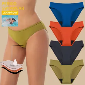 RTS 4 capas período bragas GOTS GRS playa pantalones Calzones Mestruales Menstrual ropa interior mujeres traje de baño natación período bragas