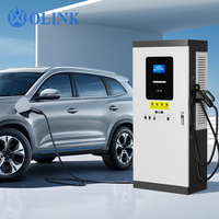 Borne de Recharge Rapide DC OLINK AmpCore 60kW 120kW CCS1 Chademo Double Connecteur pour Véhicules Électriques, Station de Recharge Commerciale sur Pied, Prise en Charge OCPP