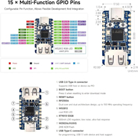 Placa de Desarrollo Mini USB Raspberry Pi RP2350A Basada en el Microcontrolador Raspberry Pi RP2350A de Doble Núcleo y Doble Arquitectura