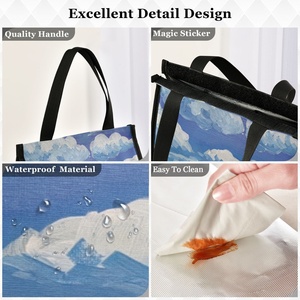 School Events Autism Awareness Bags Charity Fundraising Kids Artwork Printing Custom School Lunch Tote Bag Lunch Bag - Product Image 3