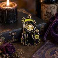 Porte-clés d'Halloween, pendentif figurine fantôme fluorescente du Dieu de la Mort, cadeau souvenir