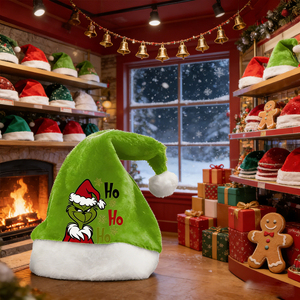 Chapeau de Noël en velours double face pour adulte unisexe, vert <span class=keywords><strong>Grinch</strong></span>, épaissi, à revers, décontracté, pour les fêtes d'hiver et les festivals - Product Image 6