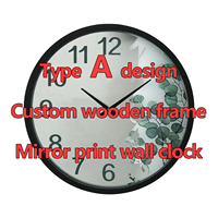 Jam dinding dekorasi kayu kaca Kualitas Terbaik Kemasan individual desain kustom ukuran kustom pabrik