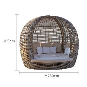 Todo tipo de clima PE plástico ratán aluminio jardín Patio cama de día al aire libre mimbre tumbona para patio hoteles villas hospitales - Product Image 4