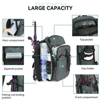Sac à dos de pêche en gros, sac de transport pour matériel de pêche, 42*23*15cm, OEM/ODM disponible