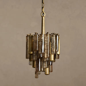 <span class=keywords><strong>Lampadario</strong></span> Vintage Italiano in Vetro di Murano e Ottone, Altezza Regolabile, per Soggiorno di Villa, Luce Pendente di Lusso - Product Image 5