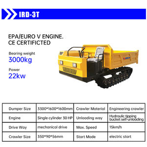 Mini-Dumper mit Briggs & Stratton Hydraulischer Kippvorrichtung Mini-Baustellentransporter Raupentransporter Nennlast - Product Image 2