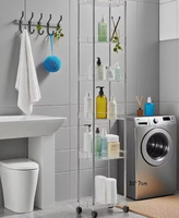 Chariot mobile robuste réglable et antirouille à trois niveaux pour espaces étroits, idéal pour aliments, épices, outils, pots de fleurs et salle de bain