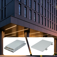 Façade de tour de bureaux en zone commerciale centrale, revêtement extérieur brillant en PVDF, panneau en aluminium alvéolaire pour mur de façade