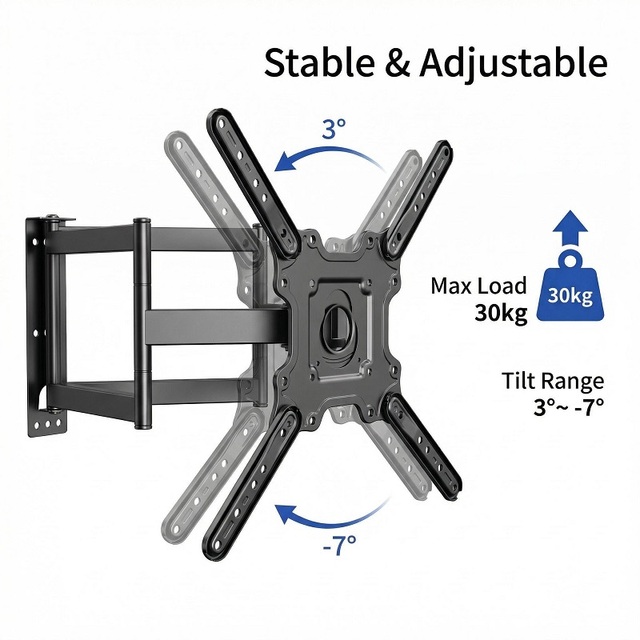 Extra Long Arm Full Motion TV Wall Mount Bracket Swivel Tv Bracket for 32-50" Inch Screen