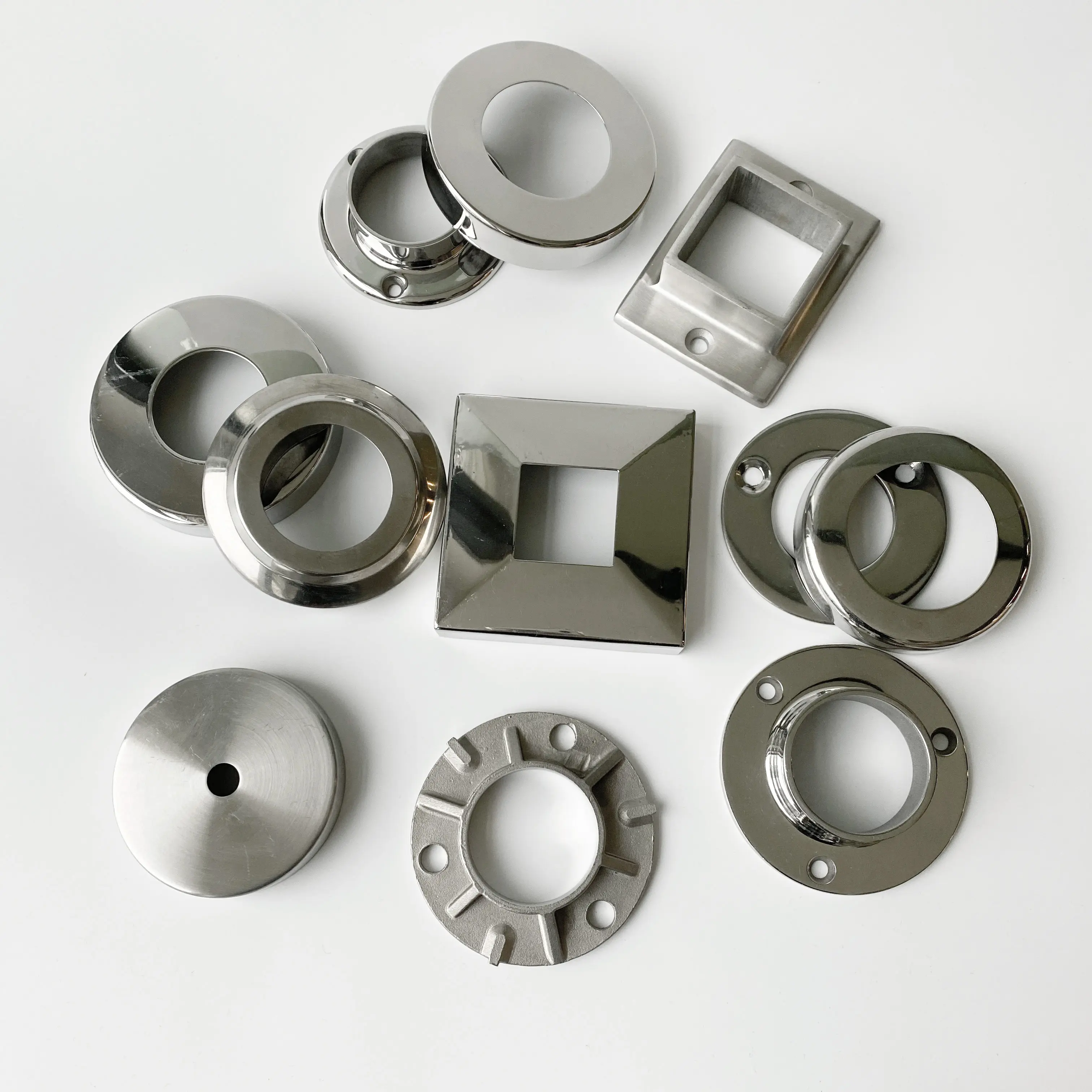 foshan manufacturer stainless spiral stairs part 304 316 inox handrail railing casting stainless steel railing fittings