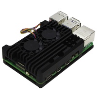Raspberry Pi 5 kipas ganda aluminium Aloi casing pelindung pendingin kotak pelindung elektronik konsumen