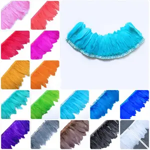 6-8 inch 15-20 cm Various Color Dyed Duck Goose Feather Fringes Accessories for Sewing Craft Handiwork Party Decoration