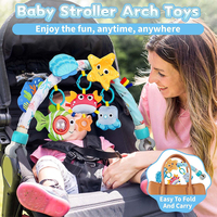 Barre de jeu suspendue portable pour berceau, mobile pour bébé, arche de jeu pour berceau, poussette, siège auto, nourrissons de 0 à 6 mois, 6 à 12 mois