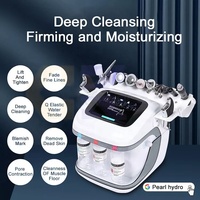 Venta caliente de Navidad 10in1 Microcurrent Hydra Water Peel Dermabrasion Máquina de belleza de limpieza facial