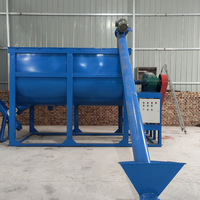 Mélangeur à ruban double hélice horizontal en acier inoxydable pour mortier sec, stuc et plâtre, capacité 1 tonne, pour produits chimiques