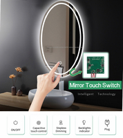 Interrupteur tactile pour miroir, panneau tactile à membrane, variateur de lumière, capteur tactile pour miroir