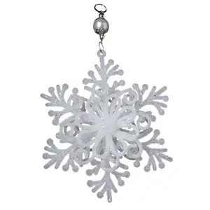 Huis Feest Kerst Decoratie Groothandel 3d Witte Sneeuwvlok Opknoping Decor Acryl Witte Sneeuwvlok Kerst Ornament