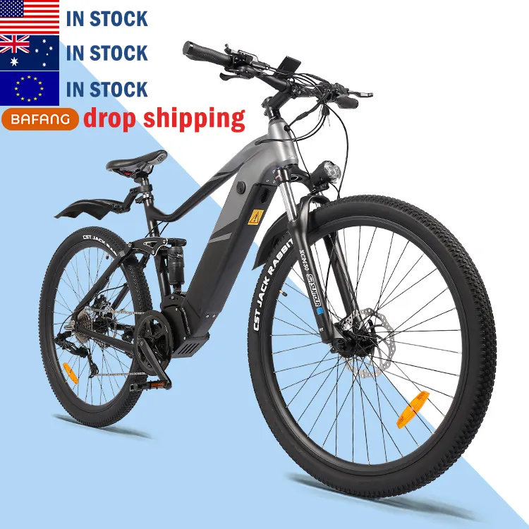 Full suspension bicicleta bici electrica mid drive e mtb bafang mountain ebike 750w city bike elettrica