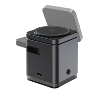 Aangepaste Hoge Kwaliteit Nieuwe Trend Multifunctionele 2-Magnetische 3-in-1 Draadloze Oplaadstandaard Aluminium Legering Metaal 10W Output OVP