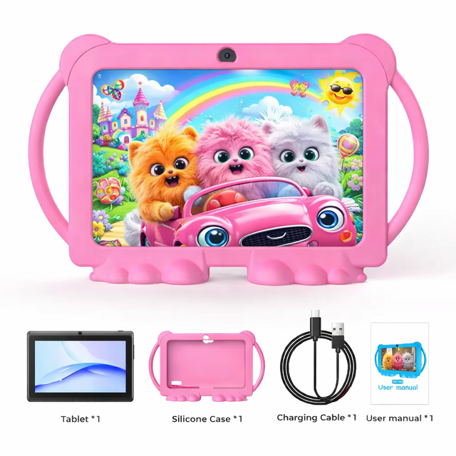 7 Inch New Trend Tableta 2GB 32GB for Education Kids Wi-Fi Tablet PC Silicon Case Kid Tablet