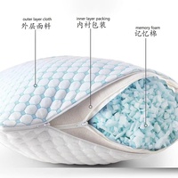 Oreiller pour les genoux en mousse à mémoire déchiquetée OEM d'usine BSCI avec gel de refroidissement pour dormeurs latéraux repose-jambes et soulagement de la douleur sciatique endormie