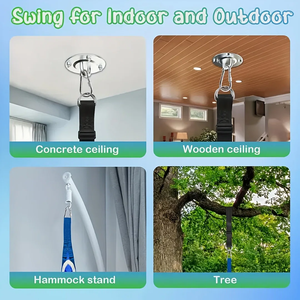 Columpio Sensorial Interior con Precisión de Fábrica, <span class=keywords><strong>Hamaca</strong></span> para Bebé con Soporte y Cojín de Aire, Columpio de Nailon para Niños para Uso en Exteriores - Product Image 6