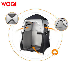 Tente de douche extérieure Woqi pour 1 personne, imperméable, noire, installation rapide, camping, randonnée, plage - Product Image 4
