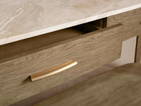 MYHOME 2026 NOUVELLE ARRIVÉE Table Console Moderne de Luxe Classique Wabi-Sabi en Bois Massif avec Plateau en Marbre pour Meubles de Salon