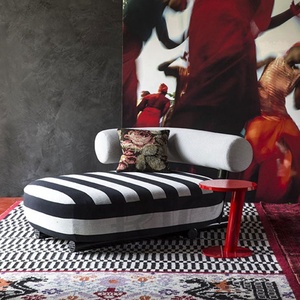Petite chaise nordique pour salon, meuble d'intérieur français à rayures noires et blanches, petite chaise de salon, design moderne - Product Image 2