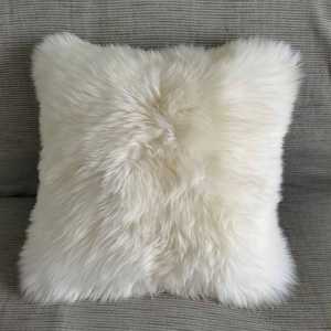 Funda de almohada de piel de oveja australiana auténtica moderna de lujo, funda de cojín de piel de oveja Real esponjosa para el <span class=keywords><strong>hogar</strong></span>, retales sólidos - Product Image 1
