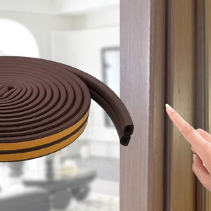 Tiras de sellado para puertas y ventanas tipo D, tiras adhesivas a prueba de viento y que bloquean el viento, pegatinas para marcos de puertas, aislamiento acústico y - Product Image 1