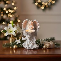 Statuette d'ange féerique en résine blanche, statue d'ange européenne, porte-bougie, plateau de rangement, décoration de maison, bureau, mariage, Noël, cadeau