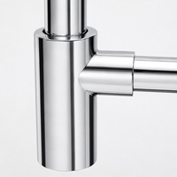 Siphon de lavabo en laiton poli de 32 mm de diamètre, tuyau de vidange anti-odeur pour lavabo de salle de bain, accessoires de plomberie
