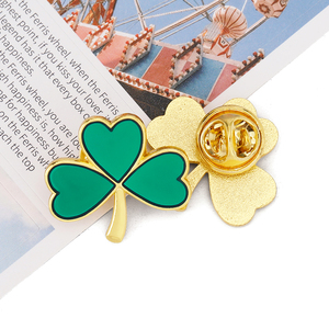 Mayorista Fabricante Esmalte Suave Chapado en Oro Insignia Aleación de Zinc <span class=keywords><strong>Trébol</strong></span> trae Suerte Personalización Pins - Product Image 3