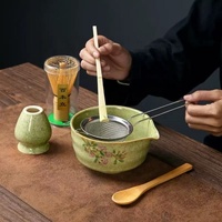 Bol à matcha avec logo personnalisé, ensemble de thé matcha en céramique japonaise, fouet à thé, poudre de thé, brosse en bambou