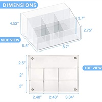 Porte-papeterie en acrylique transparent 7 compartiments, organisateurs et accessoires de bureau