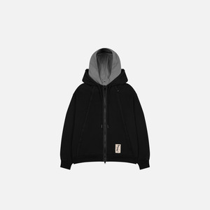 Sweat à capuche zippé double couche lourd, vierge, personnalisable avec broderie - Product Image 1