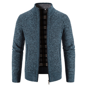 Autunno e inverno da <span class=keywords><strong>uomo</strong></span> nero grigio beige plus pile cappotto cardigan con collo alto alla moda maglione caldo casual - Product Image 4