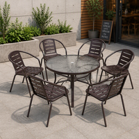 Ensemble de table et de chaises en fer pour patio extérieur, cour, balcon et restaurant